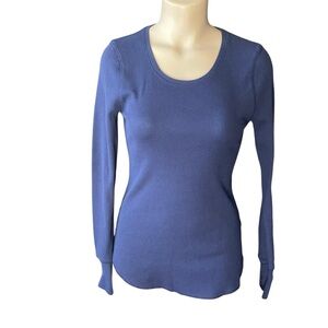 OLD NAVY Thermal Tunic Top Long Sleeve Blue Size Medium